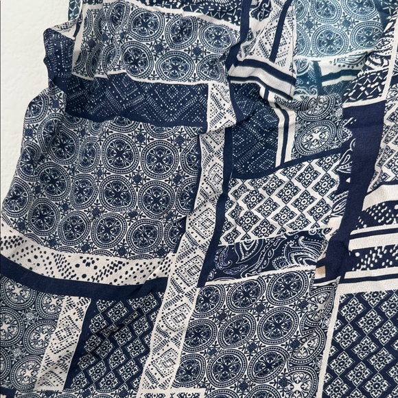 Myne Navy and Cream Patchwork Tank Top - Picture 3 of 4